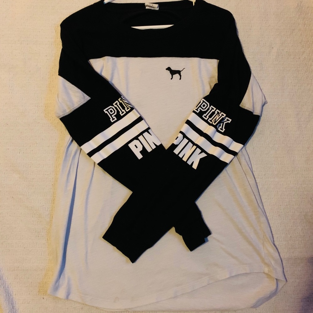 PINK long sleeve/backless shirt sz LARGE